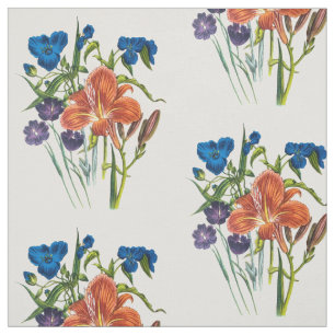 Spiderwort and Daylily Fabric
