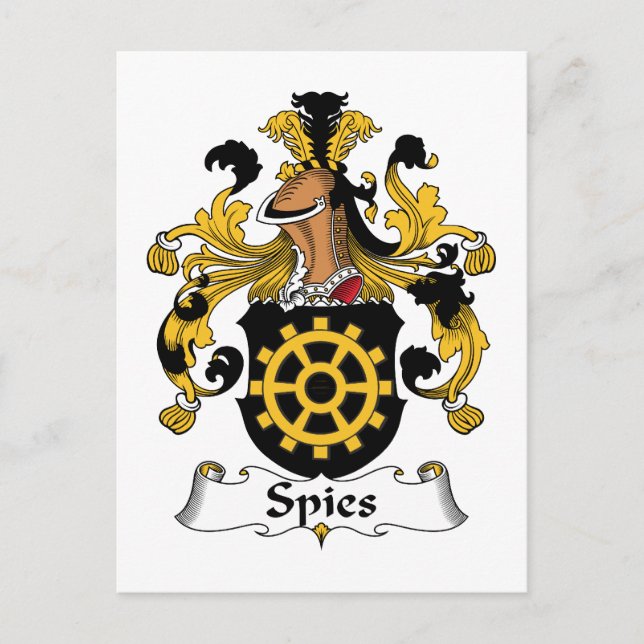 Spies Family Crest Postcard (Front)