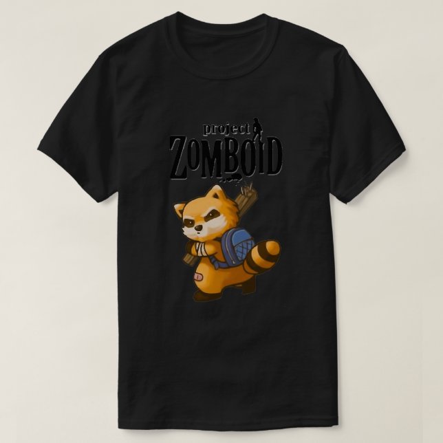 Spiffo the Survivor Black logo T-Shirt (Design Front)