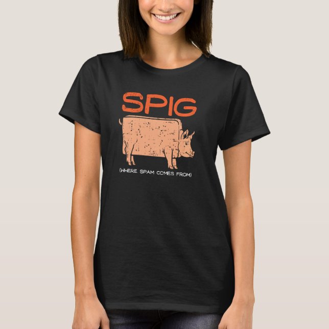 Spig Where Spam Comes From I Funny Pig Farmer Spam T-Shirt (Front)