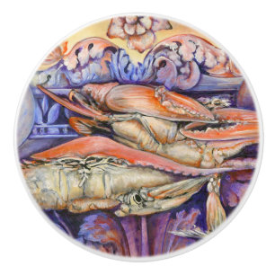 Spike and Curly Playing Tag Ceramic Knob