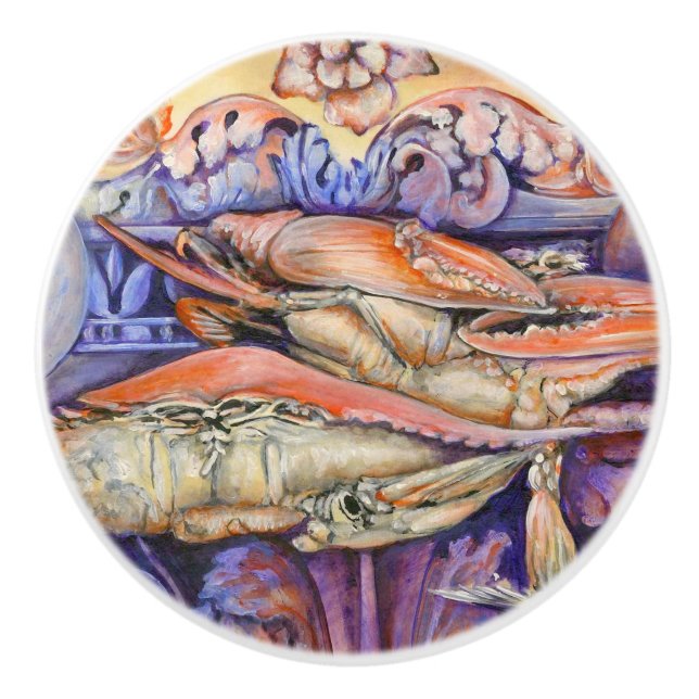 Spike and Curly Playing Tag Ceramic Knob (Front)