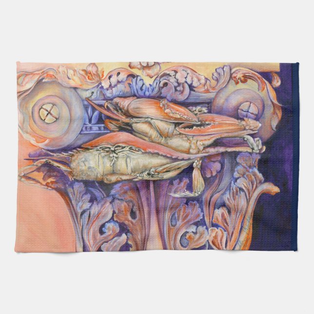 Spike and Curly Playing Tag Tea Towel (Horizontal)