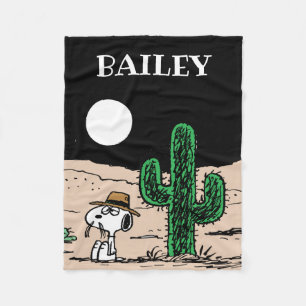 Spike in a Moonlit Desert Fleece Blanket