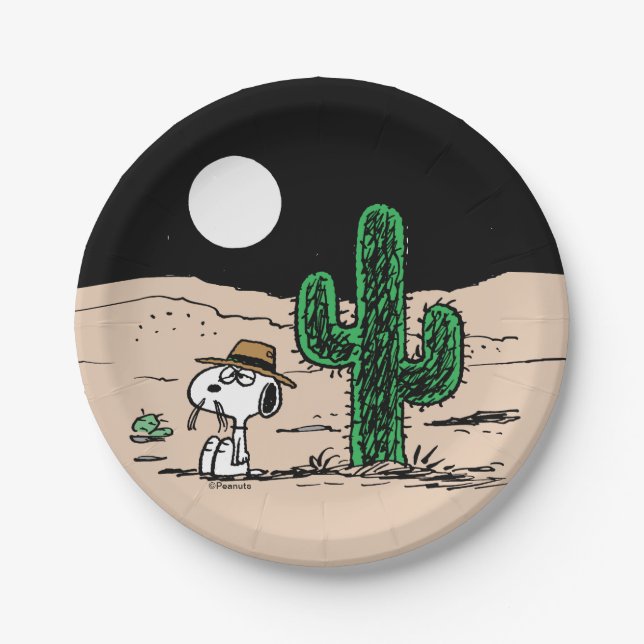 Spike in a Moonlit Desert Paper Plate (Front)