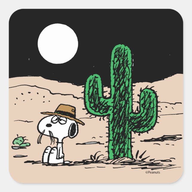 Spike in a Moonlit Desert Square Sticker (Front)