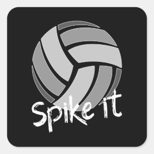 Spike it volleyball square sticker