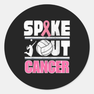 Spike Out Cancer Volleyball Breast Cancer Support Classic Round Sticker