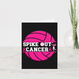 Spike Out Cancer Volleyll Player Breast Cancer Awa Card