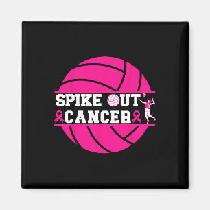 Spike Out Cancer Volleyll Player Breast Cancer Awa Magnet