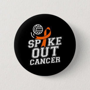 Spike Out Volleyball Leukaemia Cancer Awareness Ri 6 Cm Round Badge
