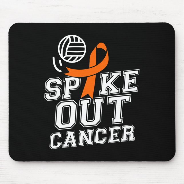 Spike Out Volleyball Leukaemia Cancer Awareness Ri Mouse Mat (Front)