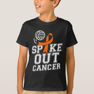 Spike Out Volleyball Leukaemia Cancer Awareness Ri T-Shirt