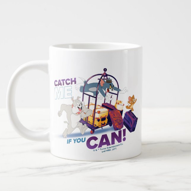 Spike, Tom & Jerry - Catch Me If You Can Large Coffee Mug (Left)
