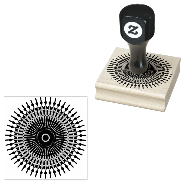  Spiked Mandala Decorative Zen Pattern Rubber Stamp (Stamped)