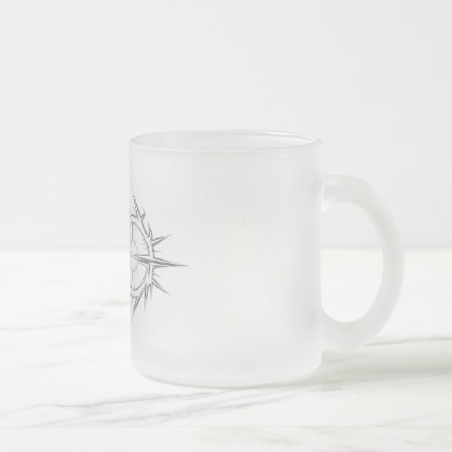 Spiked "NO" Ring Slash Frosted Glass Coffee Mug (Right)