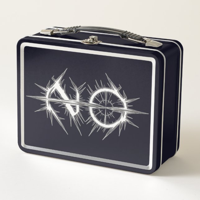 Spiked "NO" Ring Slash Metal Lunch Box (Front)