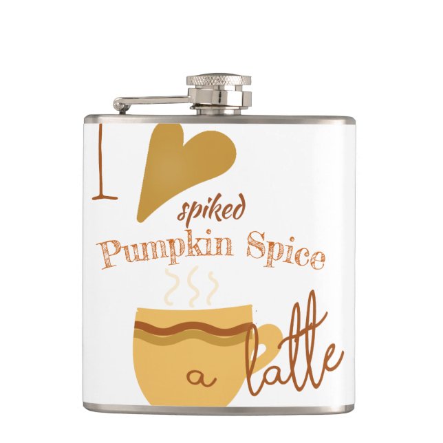 Spiked Pumpkin Spice A Latte Humourous Custom Hip Flask (Front)