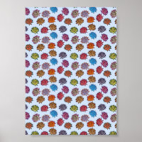 Spiked Rose Print, Modern Style Floral Pattern