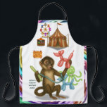 Spike's balloon monkey magic apron<br><div class="desc">Spike rarely sits still, unless he’s twisting balloons into incredible creations. With nimble little fingers and boundless imagination, he crafts whimsical balloon animals faster than you can blink. His cheerful chatter and playful nature make him a favourite among circus visitors of every age. You can find lots of other Dingaling...</div>