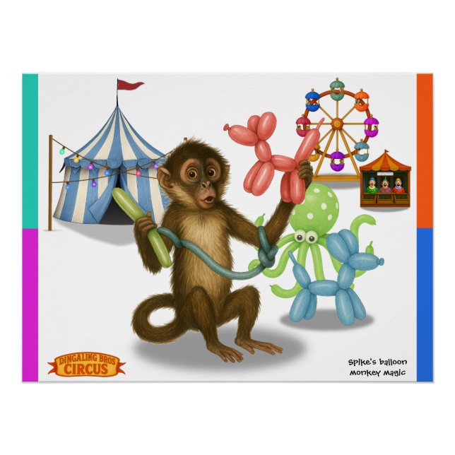 Spike's balloon monkey magic poster (Front)
