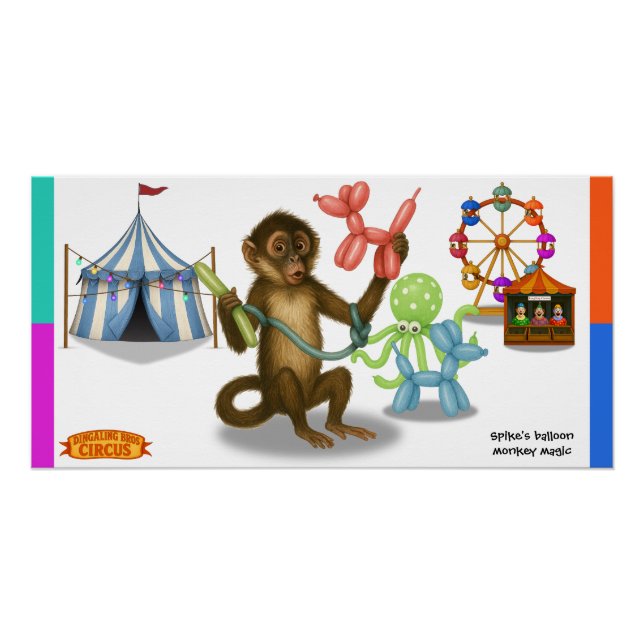 Spike's balloon monkey magic poster (Front)