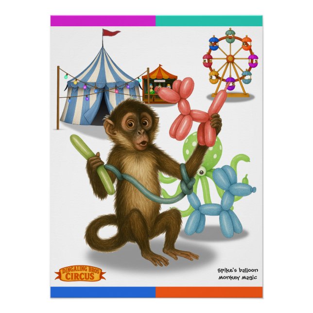 Spike's balloon monkey magic poster (Front)