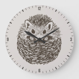 Spikey Ball of Love - Sweet Hokey Pokey Hedgehog Large Clock