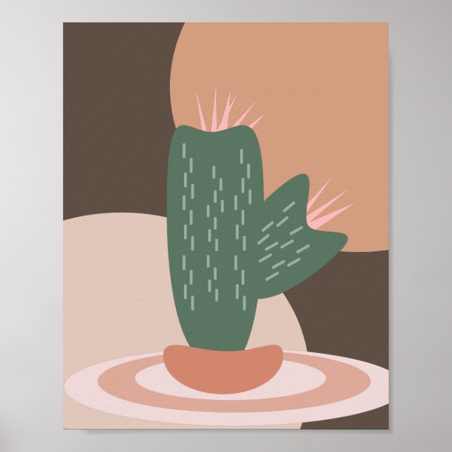 Spikey Cactus Plant Potted Bohemian Wall Art (Front)