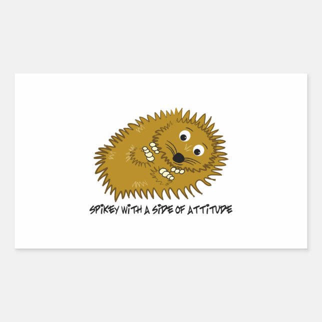 Spikey With A Side Of Attitude Rectangular Sticker (Front)