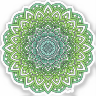 Spiky Green Flower Mandala