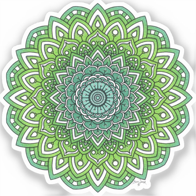 Spiky Green Flower Mandala (Front)