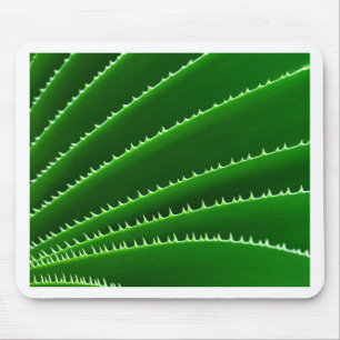 Spiky Green Leaf Pattern Mouse Mat