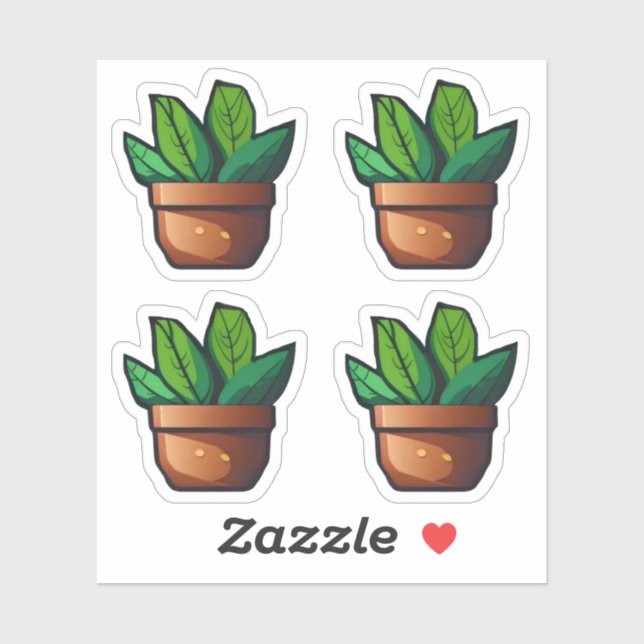 Spiky Green Plant in Terra Cotta Pot (Sheet)