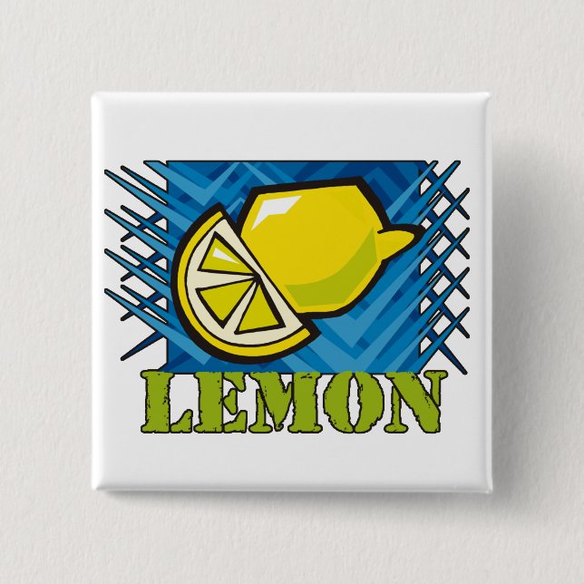 Spiky Lemon 15 Cm Square Badge (Front)