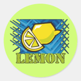 Spiky Lemon Classic Round Sticker