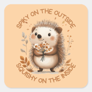 Spiky on the outside, squishy on the inside! square sticker