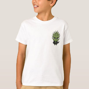 Spiky Plant Character in Leather Jacket Kids T-Shirt
