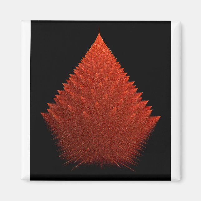 Spiky Red "Tree" Fractal With Spikes Magnet (Front)