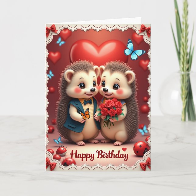Spiky Sweet Birthday Scene Card (Front)