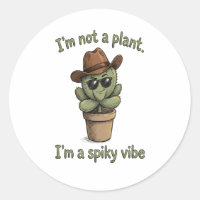 Spiky Vibe Cactus Sticker - Plant Lover 