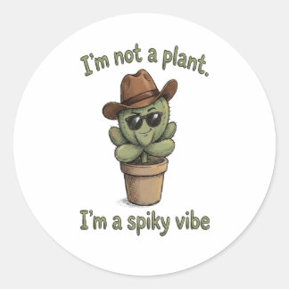 Spiky Vibe Cactus Sticker - Plant Lover 