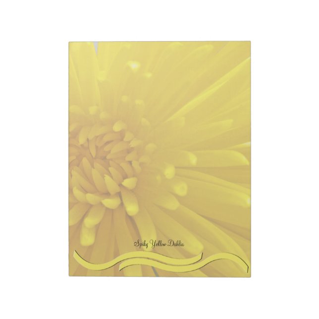 Spiky Yellow Dahlia Photograph Notepad (Rotated)