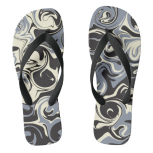 Spill - Black, Grey and Cream Flip Flops