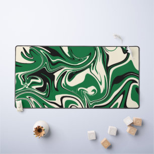 Spill - Green, Cream and Black Desk Mat