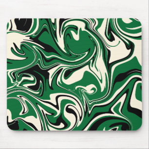 Spill - Green, Cream and Black Mouse Mat