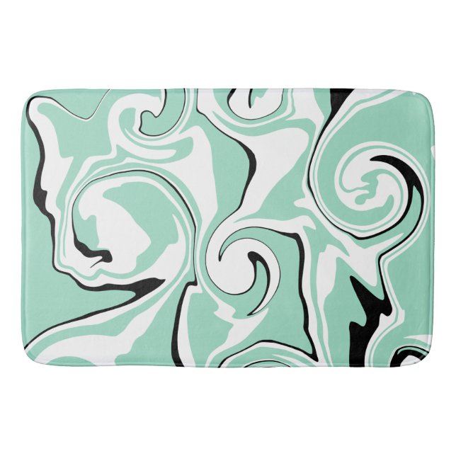 Spill - Green (mint) Bath Mat (Front)