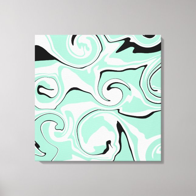 Spill - Green (Mint) Canvas Print (Front)