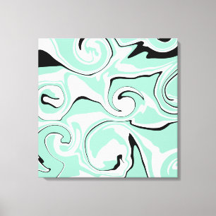 Spill - Green (Mint) Canvas Print
