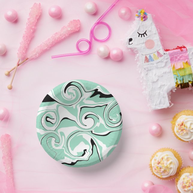 Spill - Green (Mint) Paper Plate (Party)